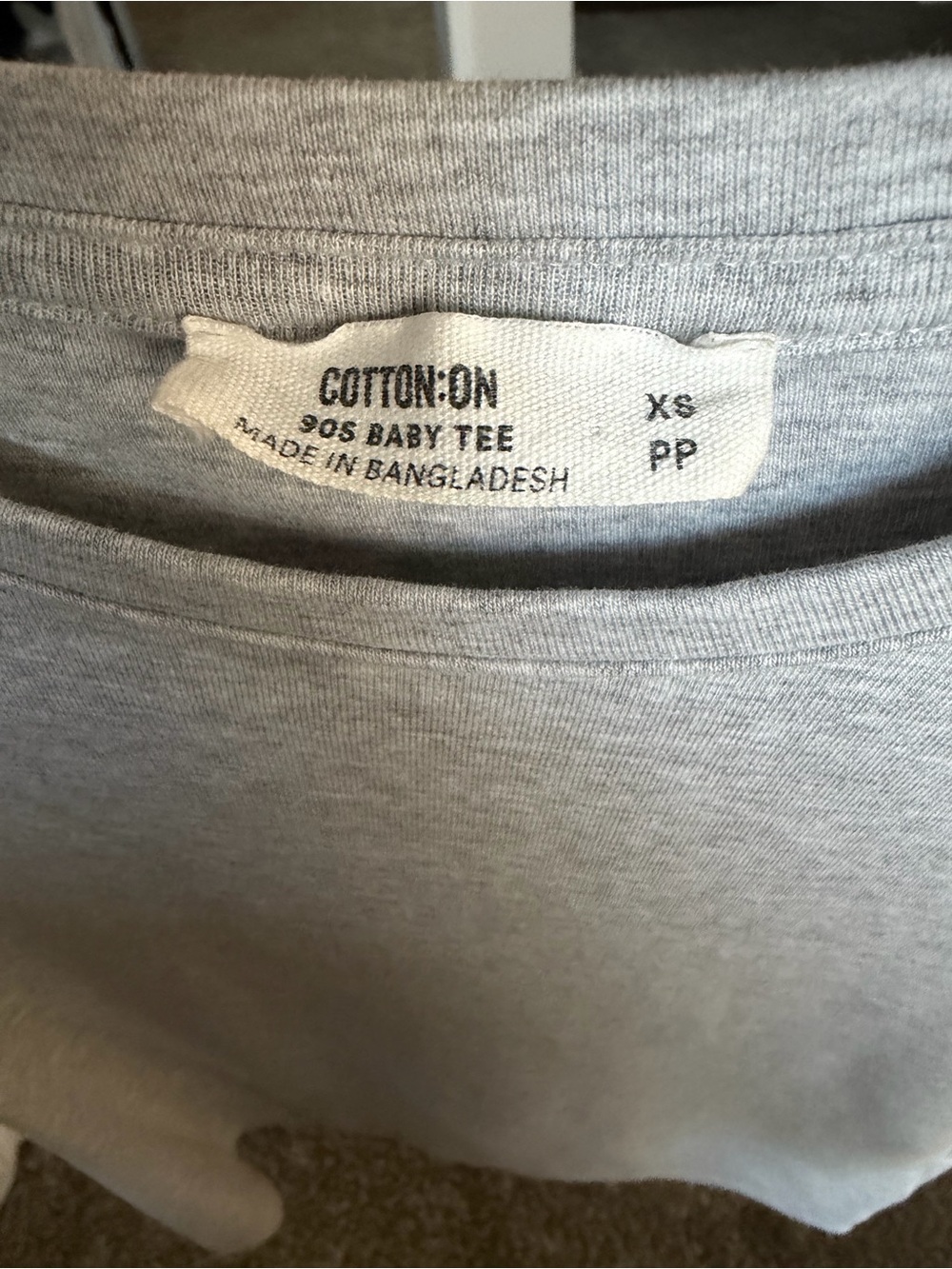 Cotton On Light Gray Baby Tee - Crew Neck